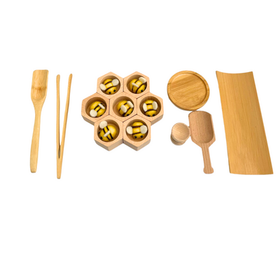 Kit d'outils sensoriels Ruche Naturelle 22 Pièces pour bac sensoriel SANS BAC