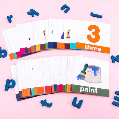 Fidtoy Zebra Jeu d'orthographe en bois pour la construction du vocabulaire, jouet d'association de mots pour la maternelle avec 78 blocs de lettres, 50 cartes et un support de cartes en bois, à partir de 3 ans