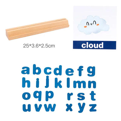 Fidtoy Zebra Jeu d'orthographe en bois pour la construction du vocabulaire, jouet d'association de mots pour la maternelle avec 78 blocs de lettres, 50 cartes et un support de cartes en bois, à partir de 3 ans