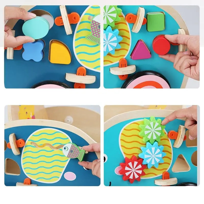 Fidtoy Pousseur Andador – Carrito de madera de elefante para que los bebés den sus primeros pasos