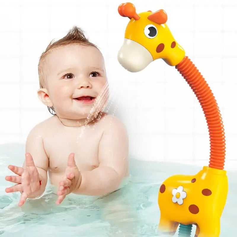 Rociador de chorro de agua jirafa Little Bado – Juguete interactivo para el baño para niños pequeños