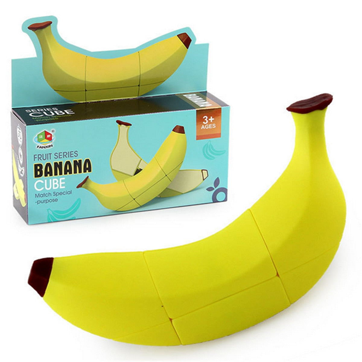 Fidtoy Fruit Twist Cube Puzzle Toy for Kids Ages 3+ Colorful Banana Cube Brain Teaser for Hand-Eye Coordination, Memory, Spatial Thinking and Problem Solving