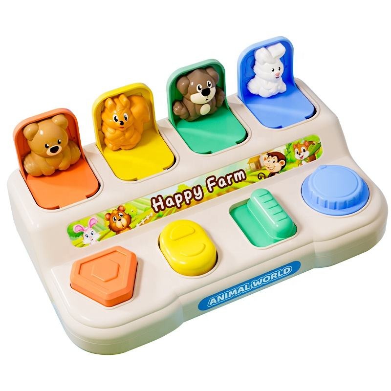 Fidtoy Montessori Pop Up Animal Activity Toy for Toddlers Fine Motor Quiet Learning Toy