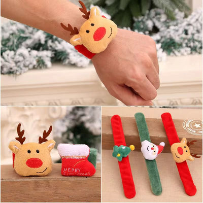Pulsera de palmada de peluche navideña – Estilo aleatorio (Árbol o Reno)