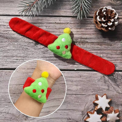 Pulsera de palmada de peluche navideña – Estilo aleatorio (Árbol o Reno)