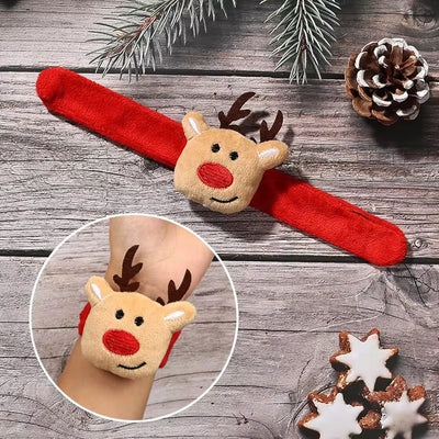 Pulsera de palmada de peluche navideña – Estilo aleatorio (Árbol o Reno)
