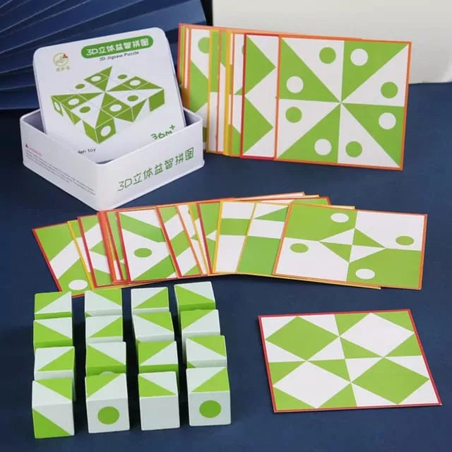 Blocs de géométrie Montessori 3D en bois