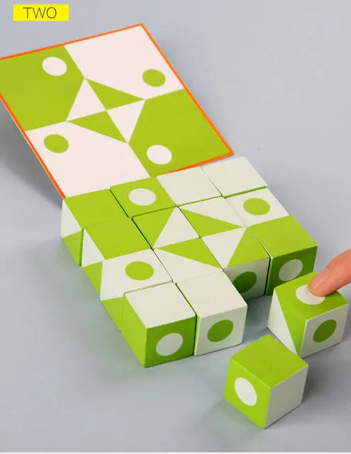 Blocs de géométrie Montessori 3D en bois