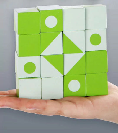 Blocs de géométrie Montessori 3D en bois