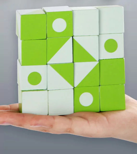 Blocs de géométrie Montessori 3D en bois