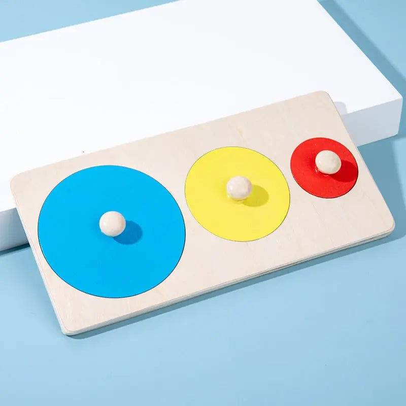Fidtoy Rompecabezas de Aprendizaje de Formas Geométricas – Juguete Educativo Montessori de Madera para Niños Pequeños