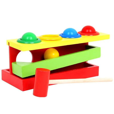Fidtoy Wooden Hammer Game 4 Colors – Montessori Early Learning Toy for Toddlers