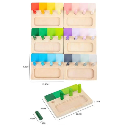 Fidtoy Juego de peones de madera – Juguete Montessori de aprendizaje de formas y colores para niños pequeños
