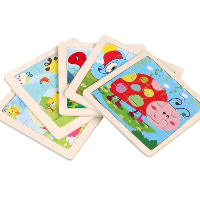 Fidtoy Rompecabezas de madera Montessori de insectos para niños pequeños – Juguete educativo de aprendizaje para mayores de 3 años