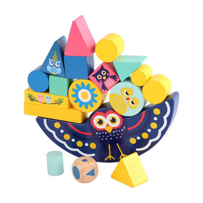 Juego de equilibrio de búho de madera - Juguetes de motricidad fina
