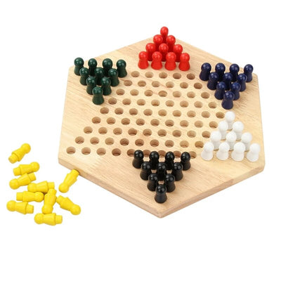 Fidtoy Chinese Checkers Wooden Strategy Board Game