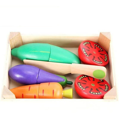 Fidtoy Wooden Food Set Pretend Play Kitchen Toy 18M+