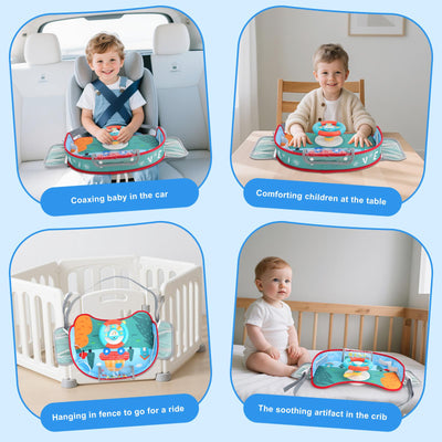 Volant Jouet pour Enfants avec Lumières et Musique, Jeu de Simulation de Conduite Interactif pour Tout-Petits, Divertissement de Voyage avec Klaxon et Levier de Vitesse, Cadeau Amusant pour Garçons et Filles