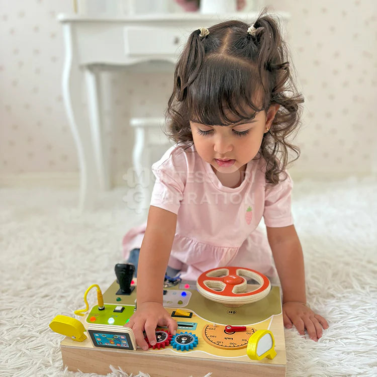 Tableau de bord interactif Fidtoy Busy - Jouet Montessori pour enfants