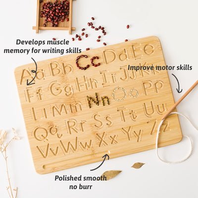 Fidtoy Tableau d'apprentissage en bois avec lettres et chiffres | Jouet d'apprentissage et de comptage Montessori pour enfants de 3 ans et plus