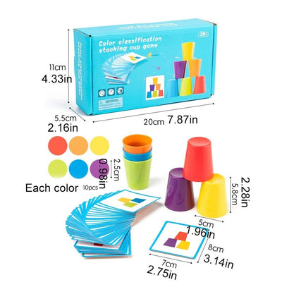 Juego de apilar vasos para clasificar colores