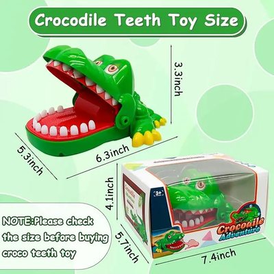 Fidtoy Crocodile Dents Morsure Doigt Jeu pour Enfants – Drôle Crocodile Dentiste Jeu de Fête pour Voyage en Famille et Jeu de Groupe