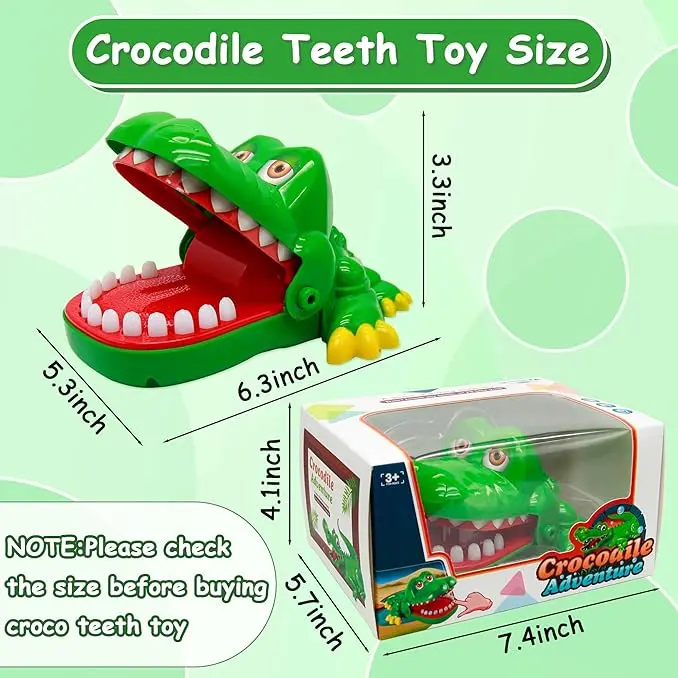 Fidtoy Crocodile Teeth Bite Finger Game for Kids – Funny Crocodile Dentist Party Game for Family Travel and Group Play
