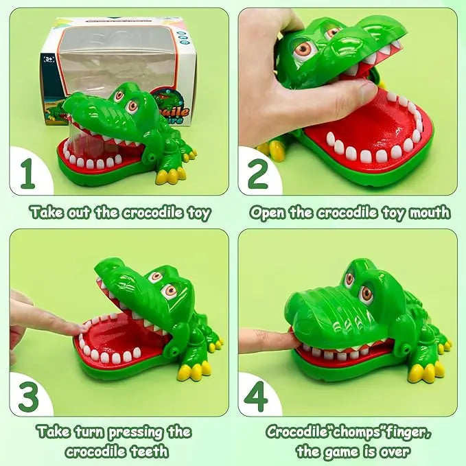 Fidtoy Crocodile Teeth Bite Finger Game for Kids – Funny Crocodile Dentist Party Game for Family Travel and Group Play