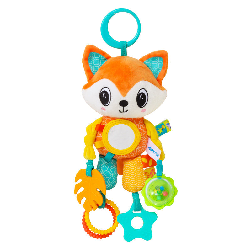 Fidtoy Baby Sensory Spiral Activity Toy with Rattle Mirror Teether for Stroller Car Seat Crib