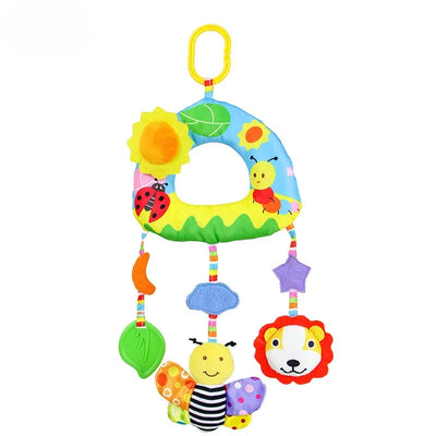 Fidtoy Baby Stroller Hanging Toy Plush Animal Sensory Rattle for Car Seat Crib and Infant Travel Play