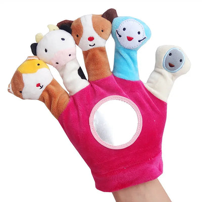Fidtoy Gants marionnettes à doigts animaux pour enfants – Lot de 2 marionnettes à main en flanelle avec 10 animaux en peluche pour le conte, l'interaction parent-enfant et le jeu sensoriel