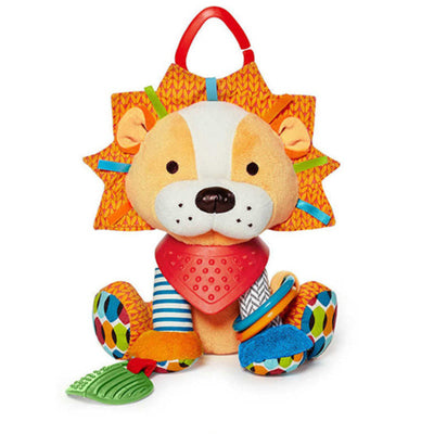 Jouet de dentition en peluche Fidtoy avec hochet – Jouet d'activité sensorielle doux pour la dentition des bébés, le jeu en poussette et les voyages