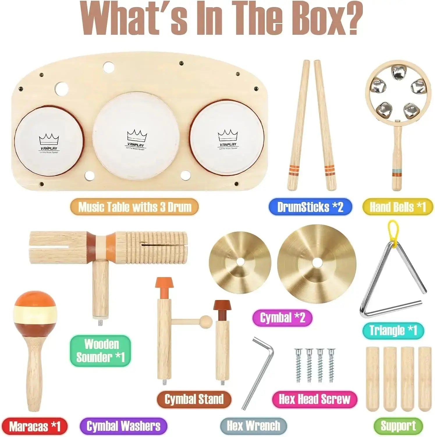 Rhythm Station – Table Musicale et Set de Tambours en Bois 11-en-1