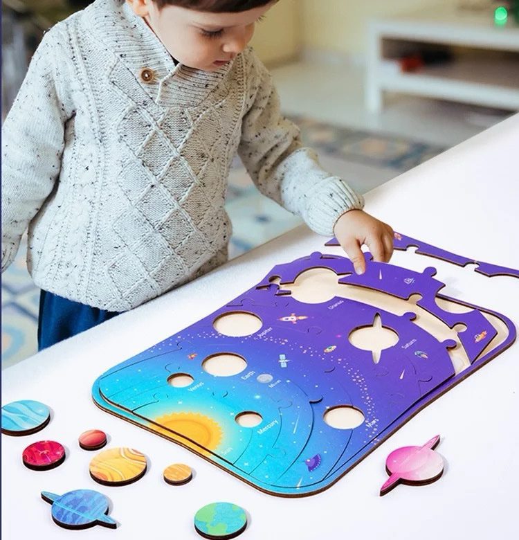 Puzzle éducatif STEM du système solaire – Apprenez l'ordre des planètes et la conscience spatiale par le jeu