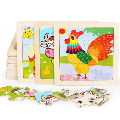 Set de 10 Puzles de Madera para Niños
