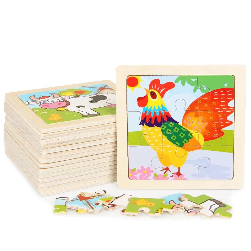 Set de 10 Puzles de Madera para Niños