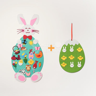 Fidtoy Felt Bunny Wall Activity Toy for Kids 1+ Easter Decor