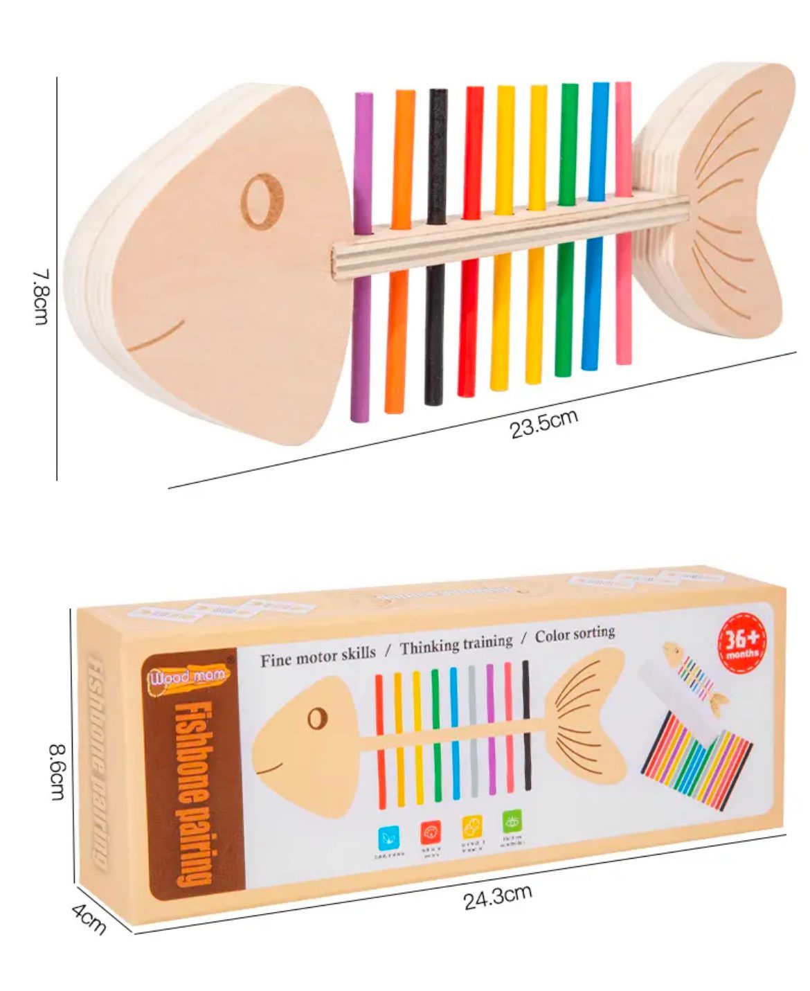 Clasificación de espinas de pescado | Rompecabezas de motricidad fina y combinación de colores