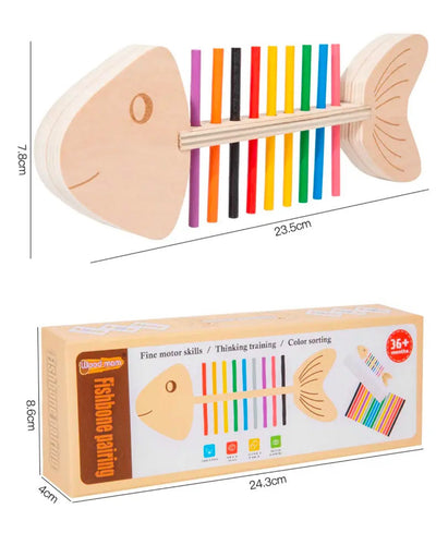 Clasificación de espinas de pescado | Rompecabezas de motricidad fina y combinación de colores