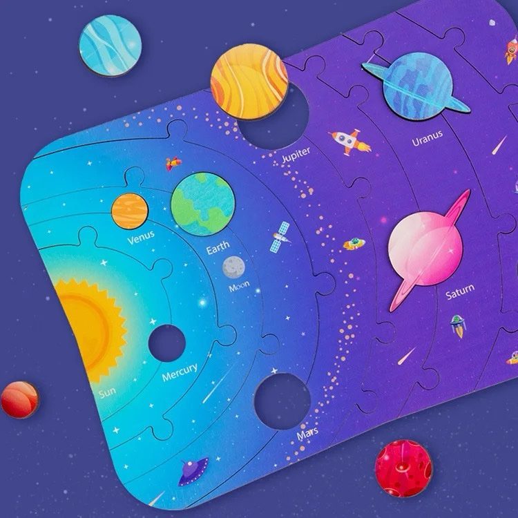 Puzzle éducatif STEM du système solaire – Apprenez l'ordre des planètes et la conscience spatiale par le jeu