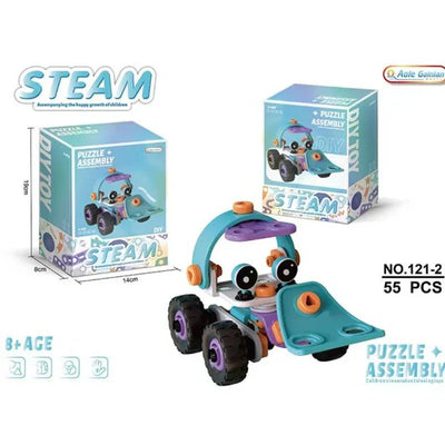 Fidtoy DIY Soft Rubber Building Puzzle Truck Toy Set for Kids | 55 Pcs