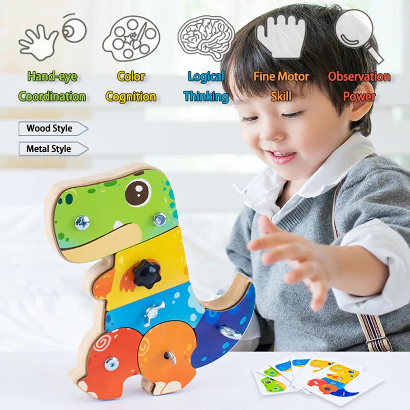 Dino Screwdriver Board™ - Tourne et Découvre - Jouet Sensoriel