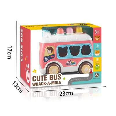 Fidtoy Musical Shape Sorter Bus Toy for Toddlers Whack A Mole Hammer Game Age 1-3