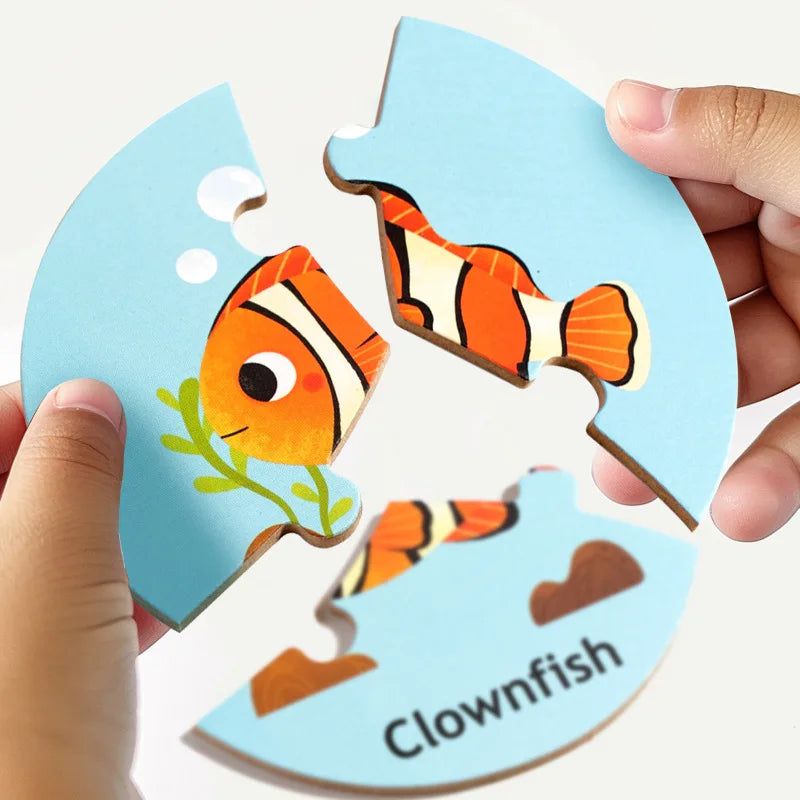 Dieren Match™ – Tourne & Découvre – Puzzle en 3 pièces