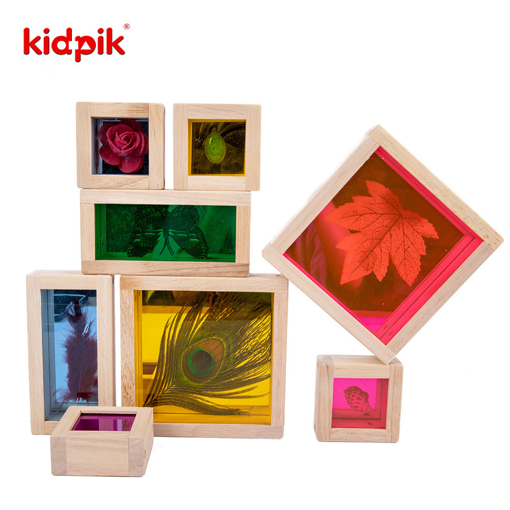 Bloques de tesoro de colores Kidpik-Espejo Juguetes de motricidad fina