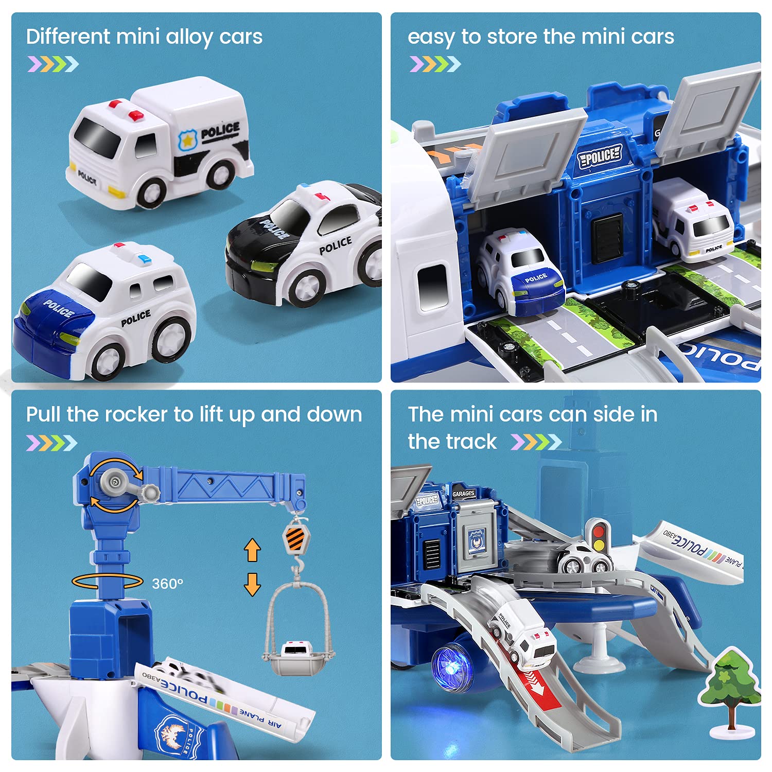 Fidtoy Transport Cargo Airplane Play Set for Kids Age 3+