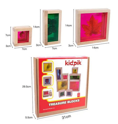 Bloques de tesoro de colores Kidpik-Espejo Juguetes de motricidad fina