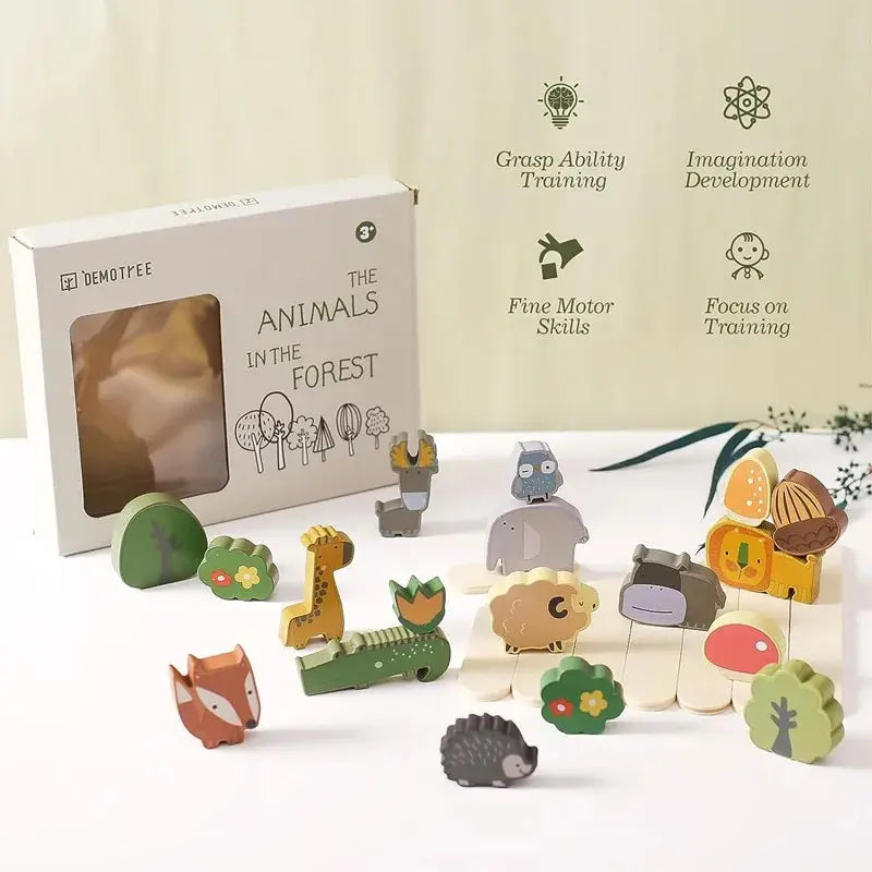 Animal Stackers™ - Slim Stapelen - Hout  Dieren Stapelspeelgoed