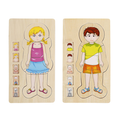 Onshine Puzzle anatomique 3D en bois - Jouets de motricité fine