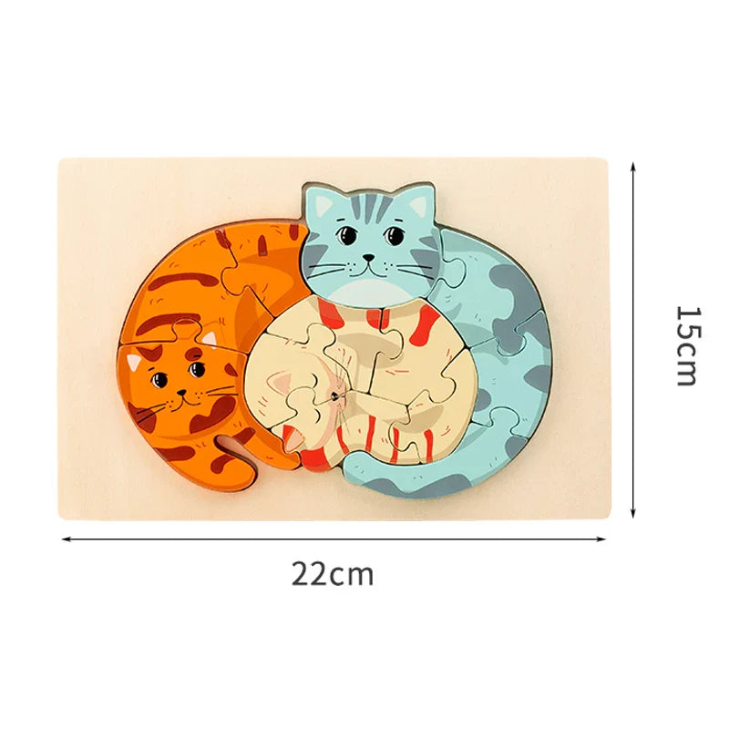 Animal Puzzle™ – Découvrez et Apprenez – Puzzle en Bois Cartoon
